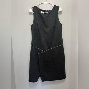 Suzi Chin for Maggy Boutique Charcoal Zip-Detail Shift Dress | Size 12
